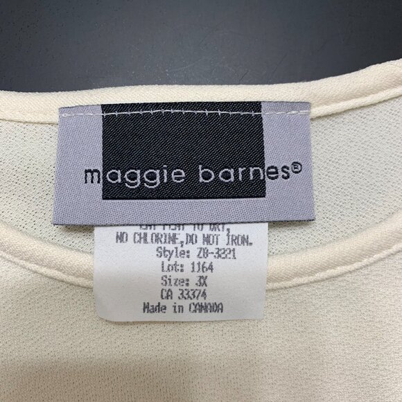 Maggie Barnes Women's Ivory Color Dress Blouse, Size 3X - Picture 3 of 4